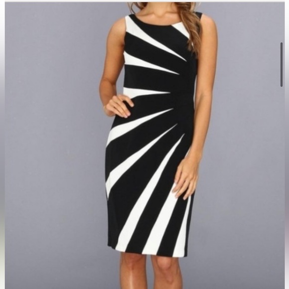 Adrianna Papell Dresses & Skirts - Adrianna Papell Color Block Sheath Dress black and white size 14